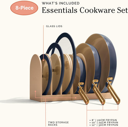 Our Place 8-Piece Essentials Cookware Set - Nontoxic Thermakind™ Nonstick & Oven Safe | Blue Salt