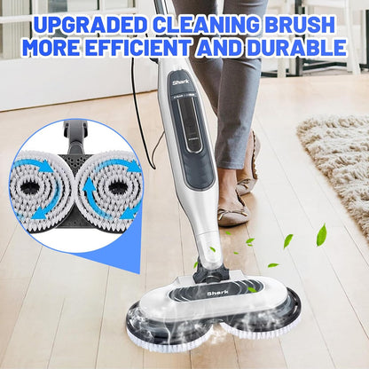 Shark Upgraded Steam Mop Pads - Replacement Brush Heads with Scrubbing Bristles | Deep Clean Hardwood & Tile Floors | Fits S7000 Series & More - 2 Pack
