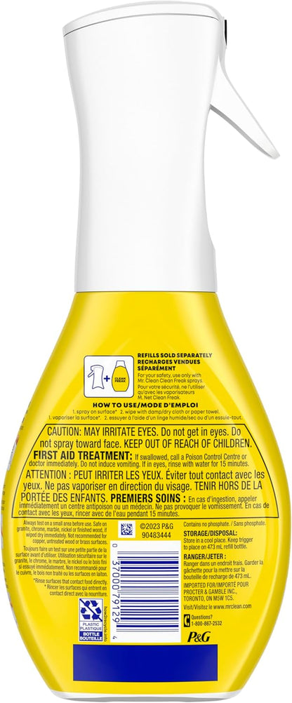 Mr. Clean Clean Freak Multi-Surface Cleaning Spray - Deep Cleaning Mist Starter Kit & Refill Bundle, Lemon Zest, 64 fl oz