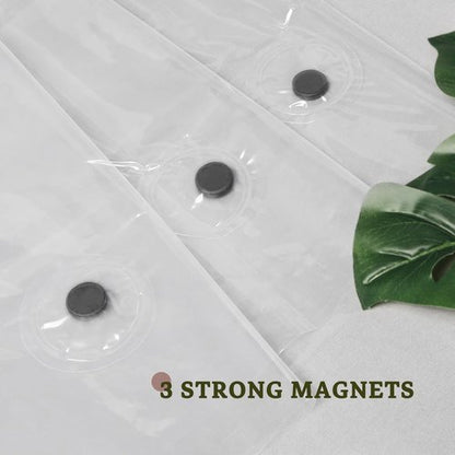 Barossa Design Extra Heavy Duty Shower Curtain Liner Thick - Soft Plastic Shower Liner Waterproof with Grommets & 3 Magnets, Clear, 72"x72"