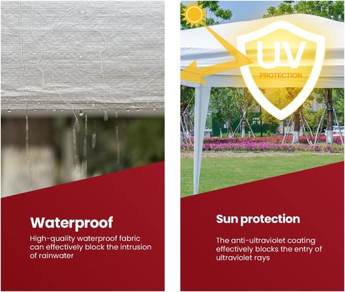 10x10 Gazebo Waterproof Outdoor Canopy - Durable Patio Tent for Weddings & BBQs