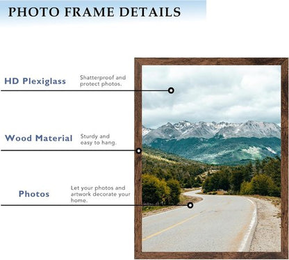 Deep Brown 12x17 Picture Frame by [Brand Name] - Versatile Wall Hanging for Horizontal or Vertical Display