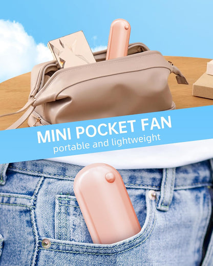 Skiennix Mini Handheld Fan - USB Rechargeable Portable Fan with 2000 mAh Battery | 3 Adjustable Speeds