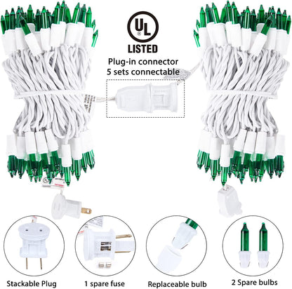 Minetom St. Patrick's Day Mini String Lights - 100 Count 27 Feet Waterproof Green Fairy Lights for Indoor/Outdoor Decor