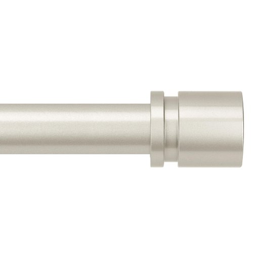 Byondeth Curtain Rods for Windows 16 to 120 Inches Adjustable Length 1 Inch Diameter Window Curtain Rod with Aluminium End Cap, Brushed Nickel