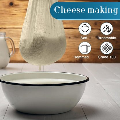 Peryiter Cheese Cloth - 60 Pcs 20x20 Inch Unbleached Cotton for Straining & Cooking