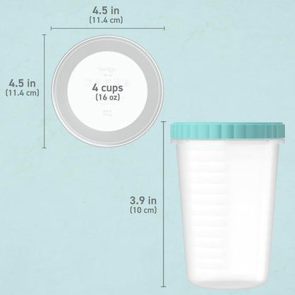 Bentgo Prep - 20-Piece Leak-Proof Deli Containers | 32 fl oz, Reusable, BPA-Free, Stackable, Aqua Splash