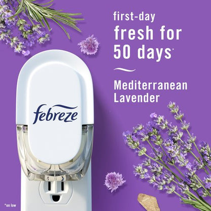 Febreze Odor-Fighting Fade Defy PLUG Air Freshener,Downy April Fresh, Mediterranean Lavender, .87 fl. oz. Oil Refills, 4 Refills (2 of Each)