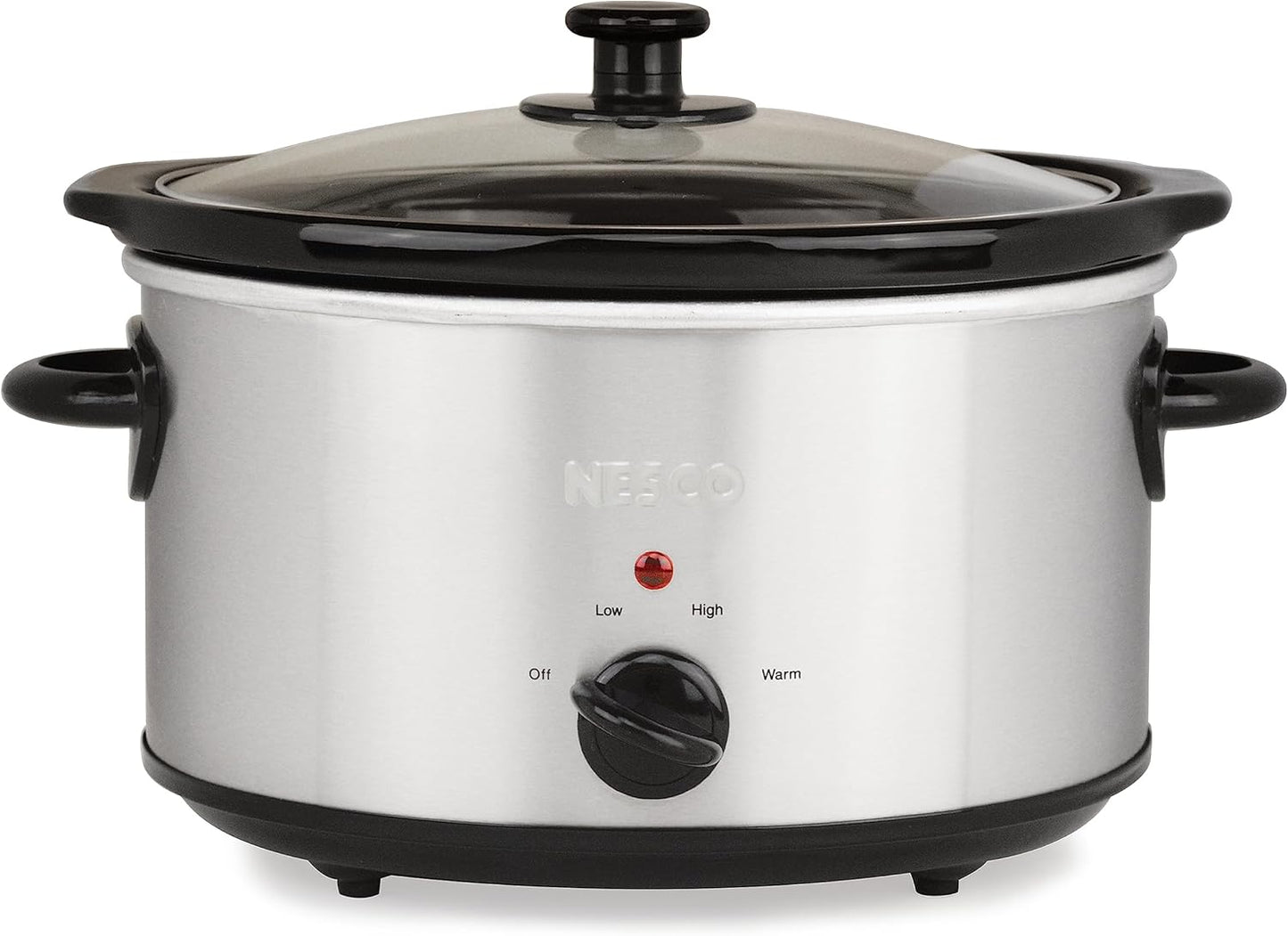 NESCO Slow Cooker - 4 Quart Capacity | Versatile Cooking in Stylish Silver Finish