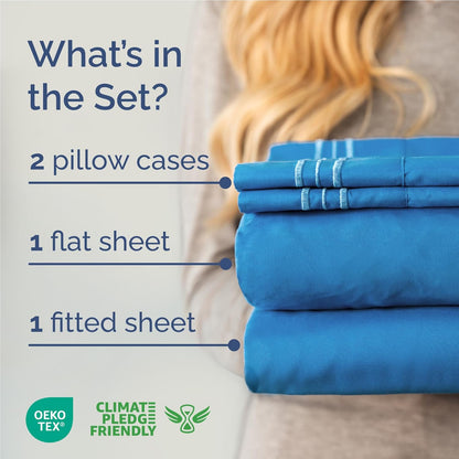 Royal Blue Full Size 4-Piece Sheet Set | Comfy, Breathable & Cooling Hotel Luxury Bedding - Deep Pockets, Soft & Wrinkle-Free