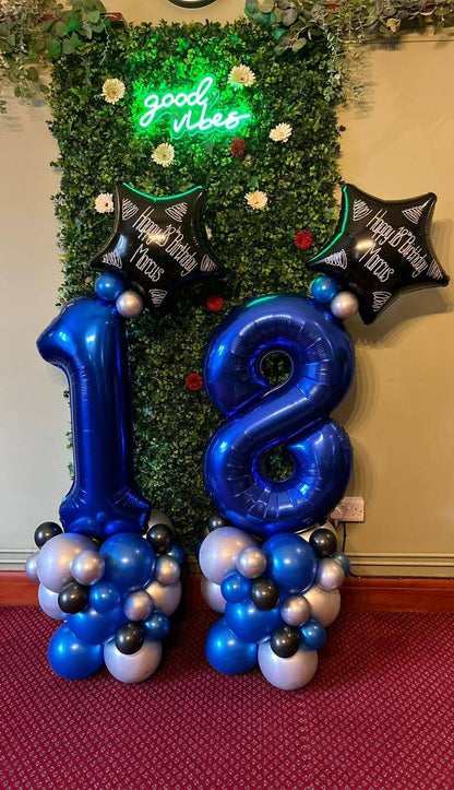 Number 6 Balloon by [Brand Name] - 40 Inch Night Blue Foil Balloon for 6th Birthday Party Decorations