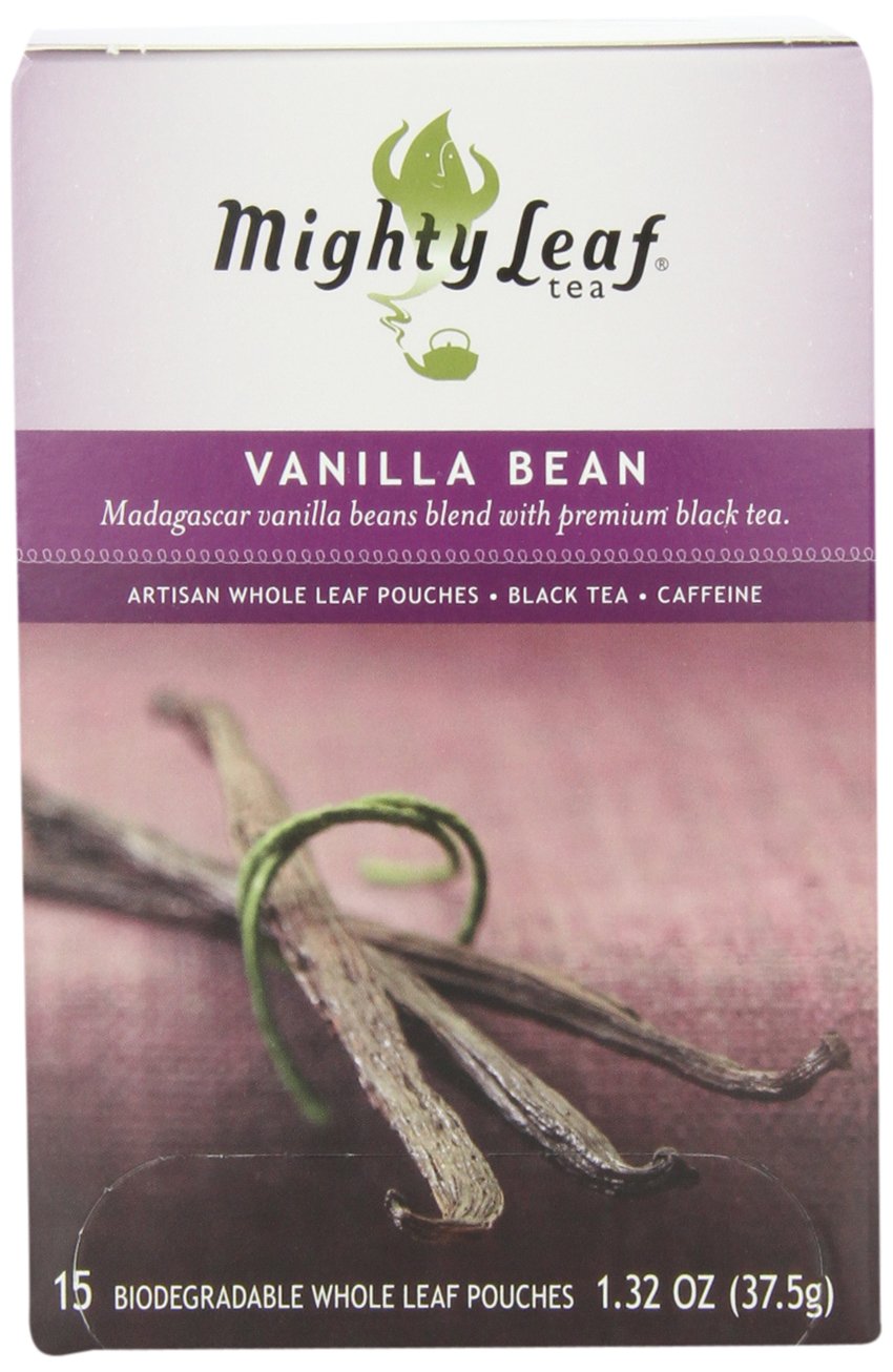 Mighty Leaf Black Tea, Vanilla Bean, 15 Pouches (Pack of 3)