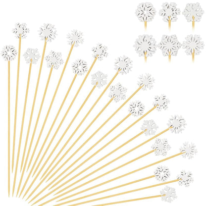 100 Snowflake Cocktail Picks - 6 Styles 4.7in Christmas Toothpicks, Variation of THIS listing: 4.7 IN|Snowflake Picks 100
