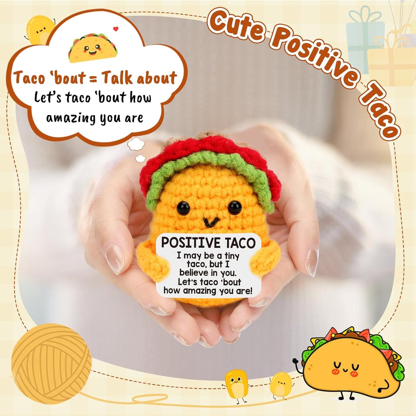 Mini Emotional Taco | Unique Birthday Gift for Women & Men | Perfect for Teachers, Moms, & Friends