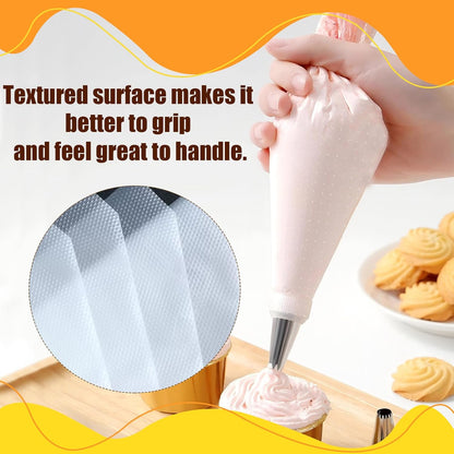 Tipless Piping Bags - 18 Inch for Royal Icing | 26 Inch Large, Thickened & Non-Slip Disposable