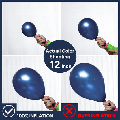 PartyWoo Metallic Navy Blue Balloons - 50pcs 12 Inch Chrome Balloons for Graduation & Celebrations