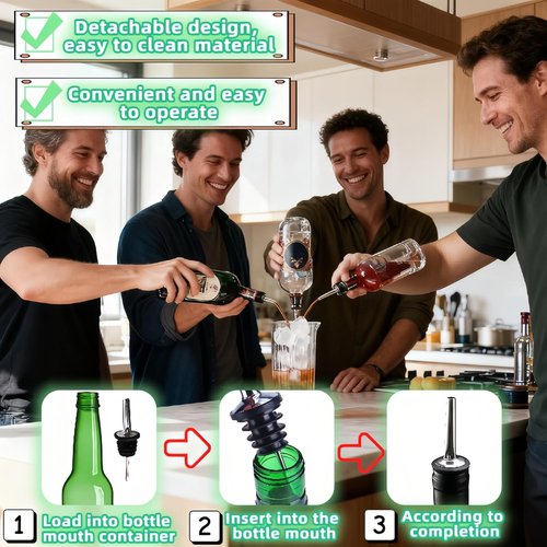 4PCS Premium Wine and Oil Pourer Set, 304 Stainless Steel Pour Spouts for Liquor & Oil - Reusable, Dishwasher Safe, Precision Flow Control, Leak-Proof Seal, Fit Most Wine & Whiskey Bottles (XS)