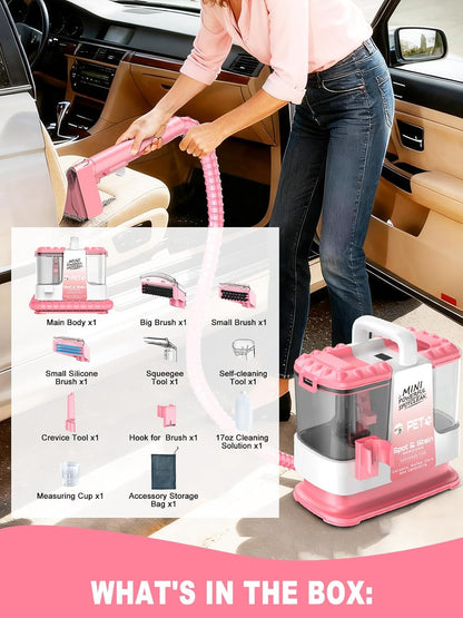Regine Switzerland Upholstery Cleaner - Portable 16Kpa Deep Stain Removal for Carpets & Furniture | 5 Tools Included