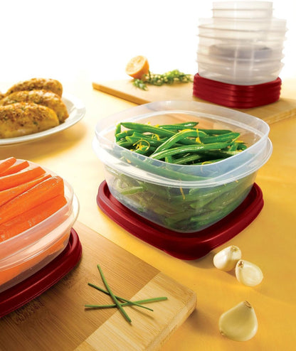Rubbermaid Easy Find Lids Food Storage Containers - 18-Piece Set in Racer Red for Effortless Organization