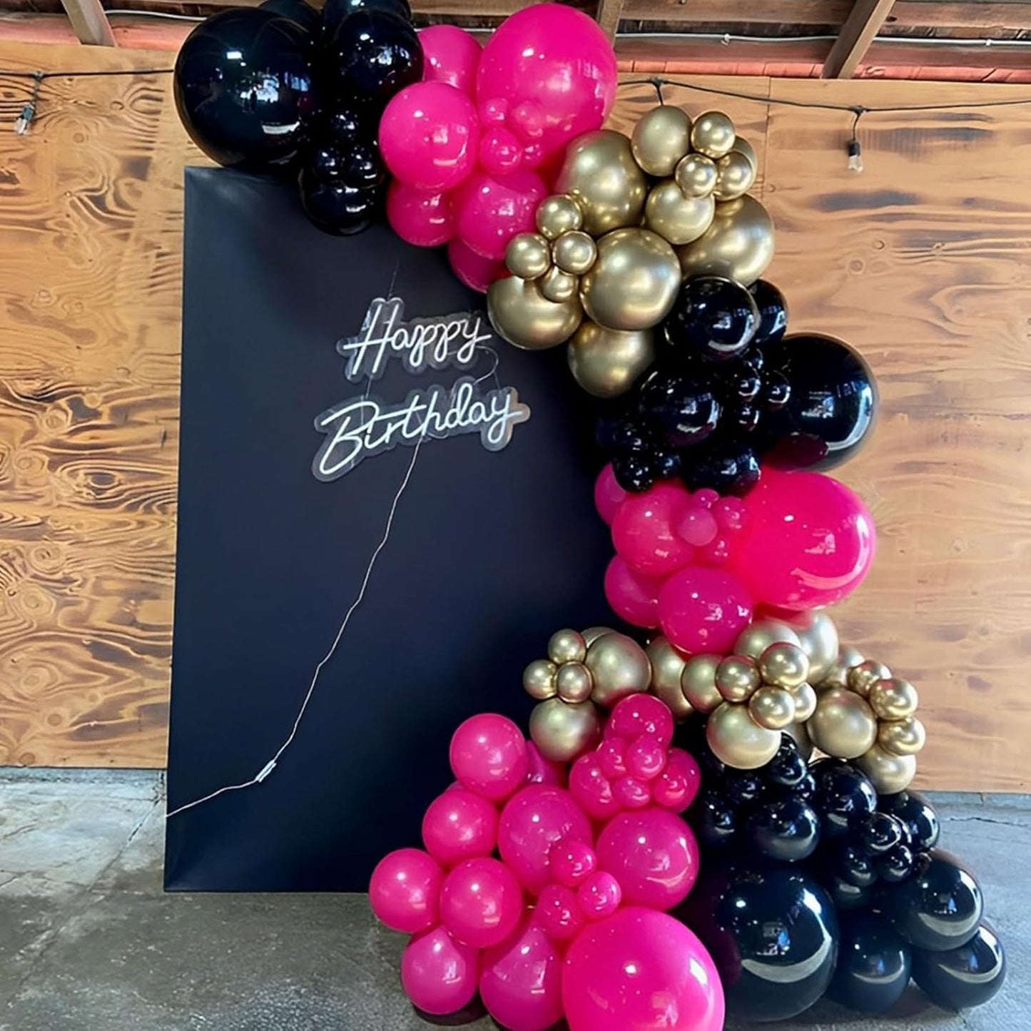 Voircoloria Black Balloon Garland Arch Kit - 90 Pack of 5/10/12/18 Inch Balloons for Weddings, Graduations & Parties