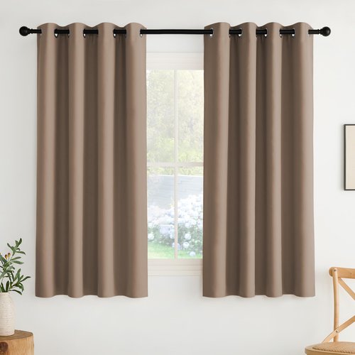 NICETOWN Room Darkening Draperies Curtains Panels, 2 Panels Cappuccino W52 x L63