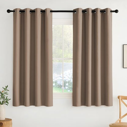 NICETOWN Room Darkening Draperies Curtains Panels, 2 Panels Cappuccino W52 x L63