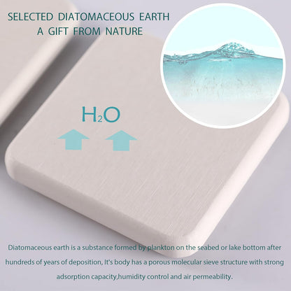 NiuYichee Water Absorbing Stone Trays - Modern Diatomite Soap Dish for Kitchen & Bathroom | 3.15" W x 8.7" L, White