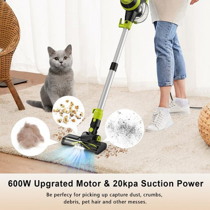 Intercleaner Corded Vacuum Cleaner - 23Ft Reach, Powerful Suction, Adjustable 19''-30'' Tube | Ideal for Hard Floors & Carpets