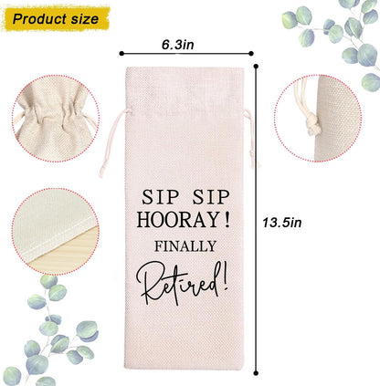 Retirement Gift Wine Bag, Best Retirement Gifts Farewell Leaving Gifts for Teacher Coworker Friend Colleagues Nurse Boss Retirees Work,Pairs Well With Retirement (Beige03)