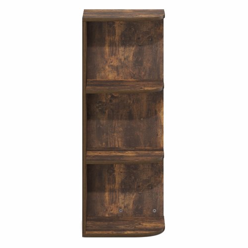 Furinno PASIR Book Shelf, 3-Tier Corner Bookshelf with Open Shelf, Standing Bookcase, 9.3 x 12 x 31.5, for Organization and Storage, for Living Room, Bedroom, Home Office, Amber Pine