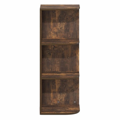 Furinno PASIR Book Shelf, 3-Tier Corner Bookshelf with Open Shelf, Standing Bookcase, 9.3 x 12 x 31.5, for Organization and Storage, for Living Room, Bedroom, Home Office, Amber Pine