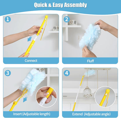 Skiennix 360° Heavy Duty Duster Refills - Extra Thick Disposable 40 Count | Compatible with Swiffer, 35-Inch Handle