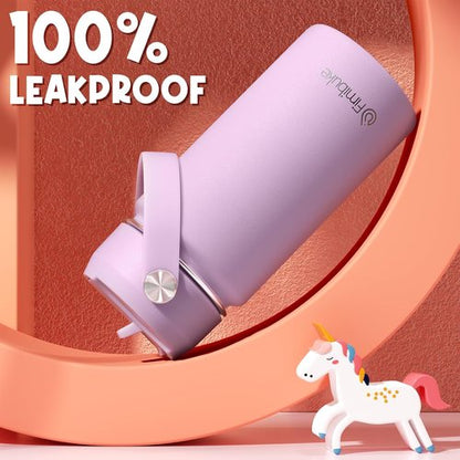 Fimibuke Kids Insulated Water Bottle - 14oz BPA-Free Stainless Steel Tumbler | Leak-Proof Design in Lilac