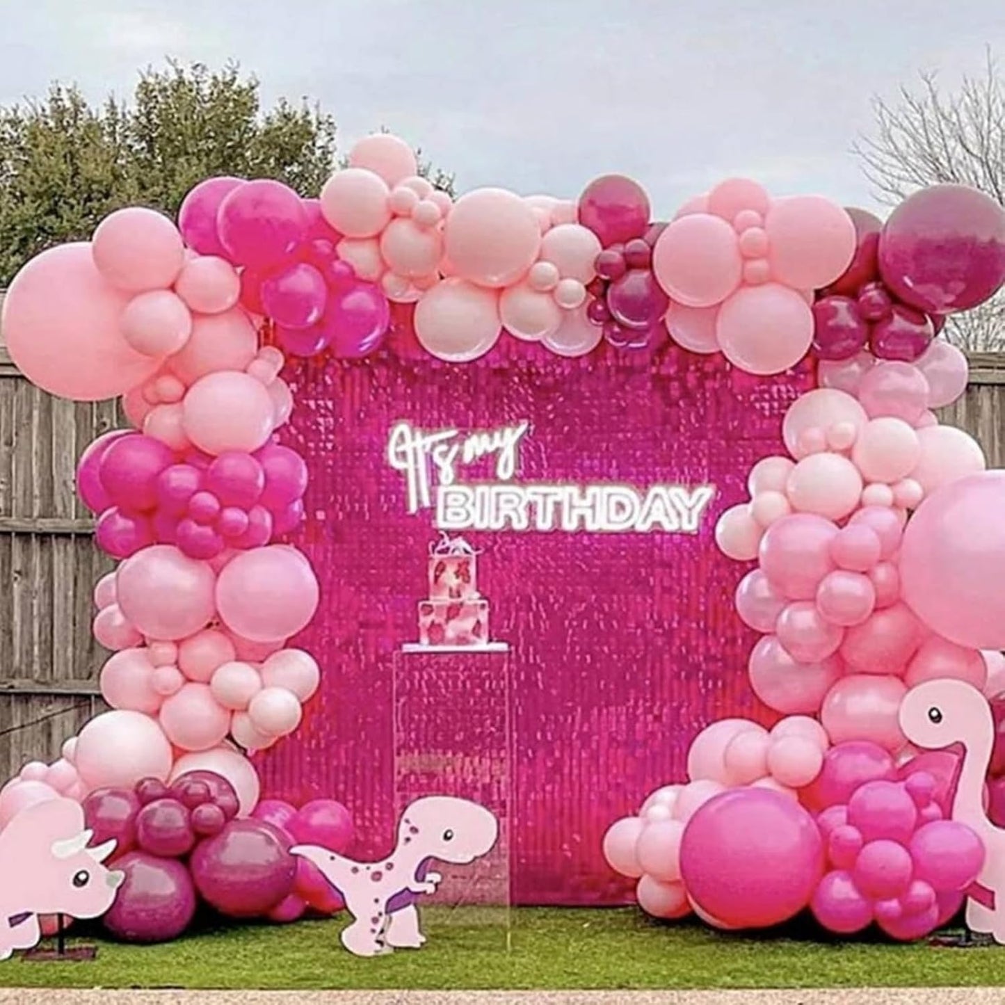 Skiennix Pink Balloons Set - 60 Pack 12 Inch Metallic Chrome & Pearl Shades for Birthday & Baby Shower Decor