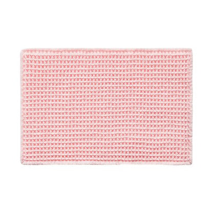 TYUU Light Peachy Pink Bathroom Rugs, Waffle Bath Mat Non Slip Washable Quick Dry Cute Bath Mat Boho Farmhouse Bathroom Decor, 30"x20" Light Peachy Pink