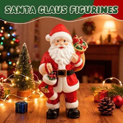Exasinine Santa Claus Figurine - Handcrafted 5.8 Inch Resin Christmas Decor for Indoor Tabletop Display