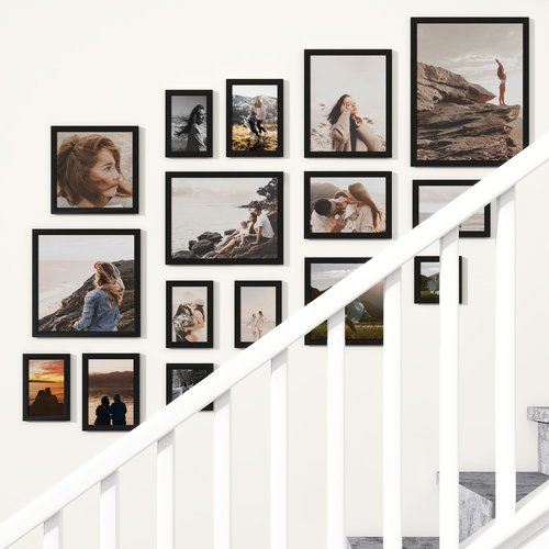 11x14 Picture Frame Set of 2,Display Pictures 11"x14",Black Photo Frame with Shatter Resistant Plexiglass,Picture Frames 11x14 Tabletop and Wall Mount,Poster Frame for Display Certificate Document