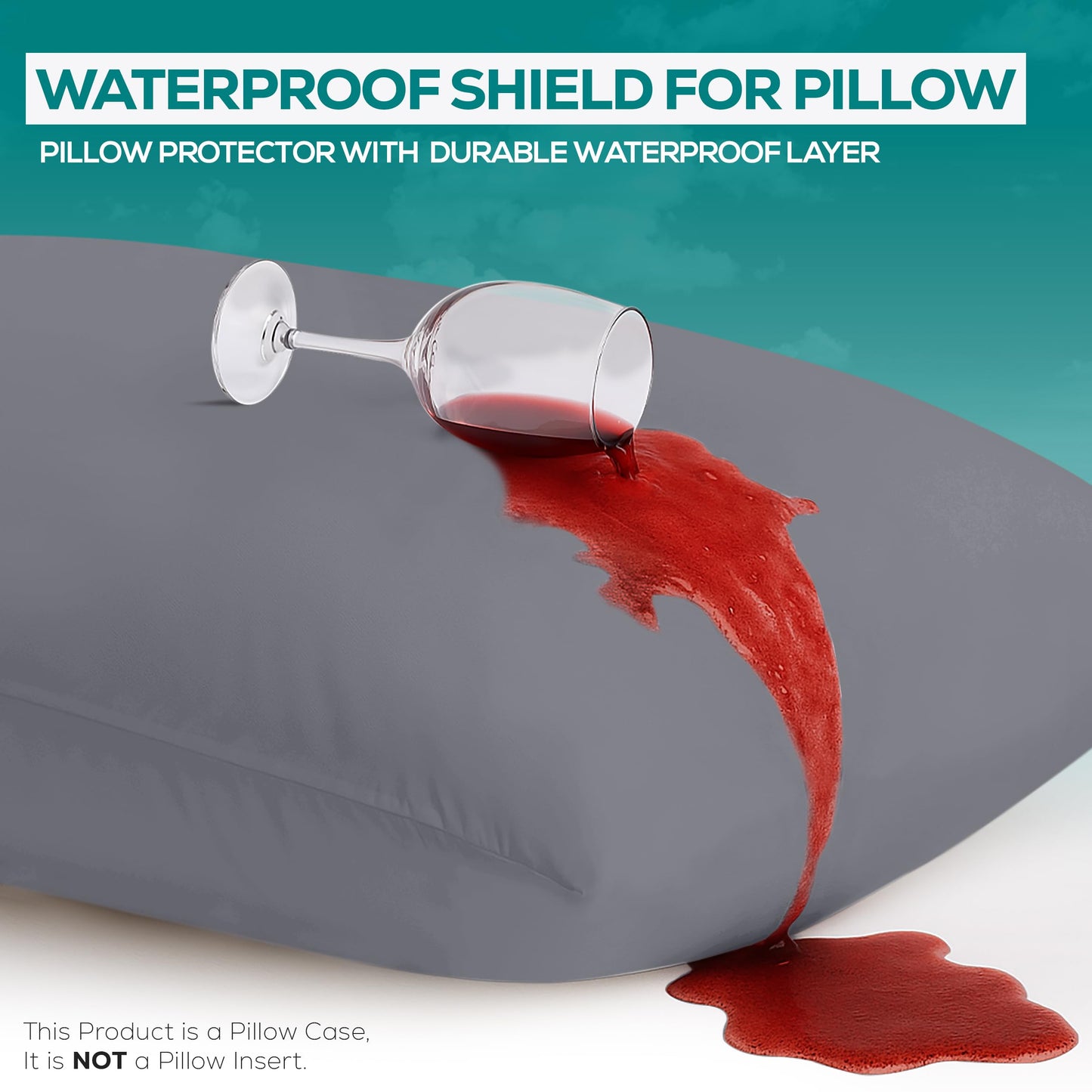 Utopia Bedding Premium 100% Waterproof Pillow Protectors with Zipper Queen Size (Set of 2), Bed Bug and Dust Mite Proof Zippered Pillow Covers, Pillow Encasement Cases, Gray