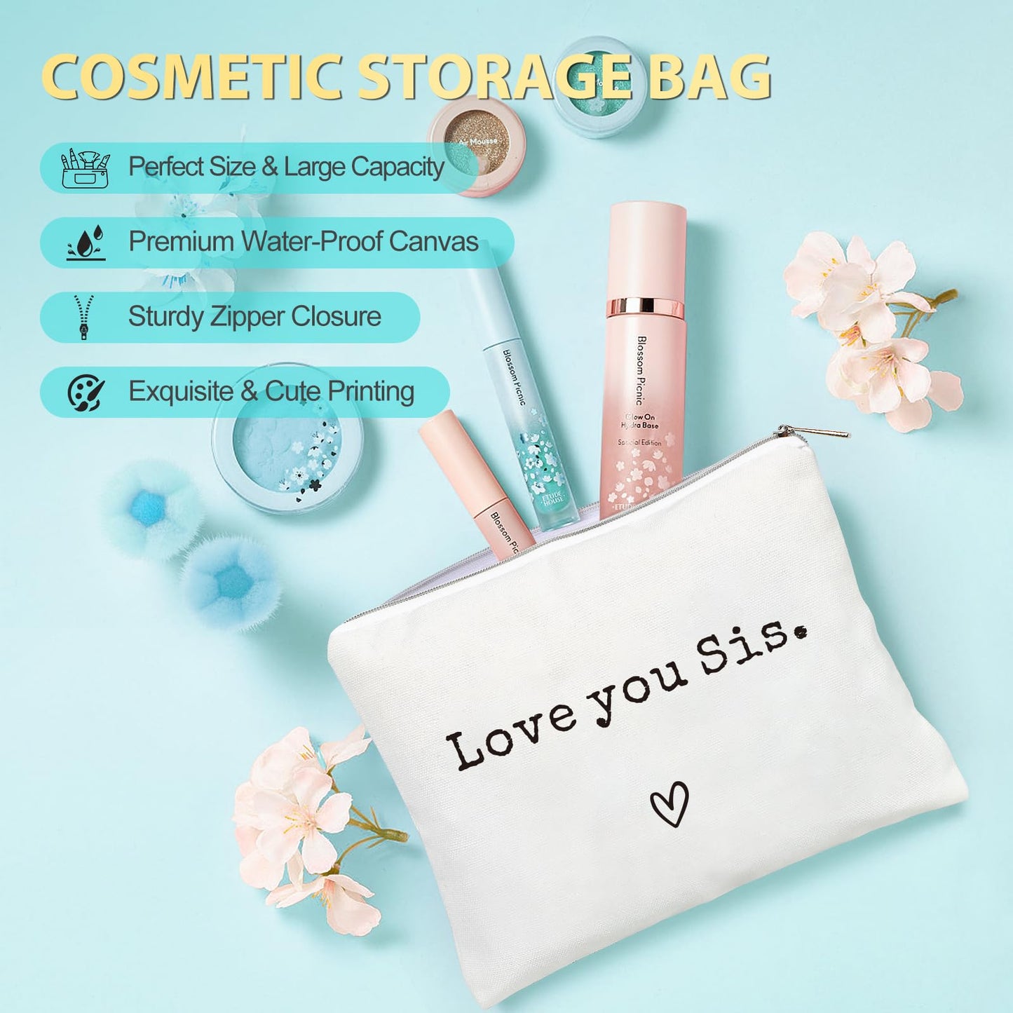 Sisters Gifts from Sister, Sister Christmas Gifts, Sister Birthday Gifts, Best Sister Ever Gift Basket with Tote Bag, Love You Sister Unique Gifts Ideas for Sister, Sister in Law