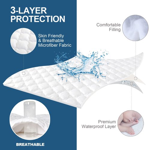 Toddler Travel Kids Air Mattress Protector Waterproof, Compatible with hiccapop Inflatable Toddler Travel Bed or EnerPlex Kids Inflatable Travel Bed