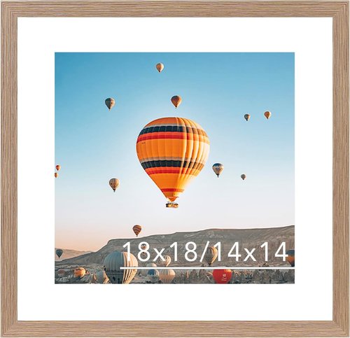 JCJMY 18x18 Rustic Brown Picture Frame - Display 14x14 Photos with Mat or 18x18 Without Mat