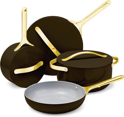Caraway Non-Stick Ceramic Cookware Set - 12-Piece Pots, Pans & Lids | PFAS & PFOA Free, Oven Safe - Black