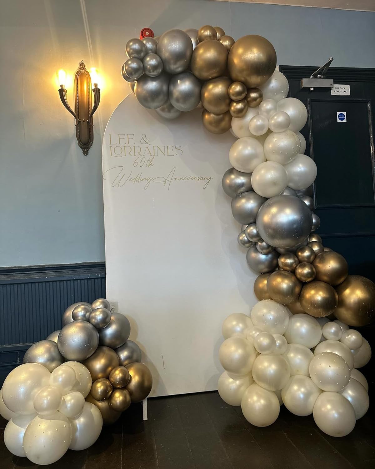 Double Stuffed Pearl White Balloons - 116 Pcs Arch Garland Kit for Weddings & Showers | 5/10/12/18 Inch