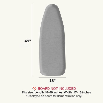 UniSimp Ironing Board Cover - Extra Thick Natural Cotton, Scorch & Stain Resistant | 18"x49" Gray