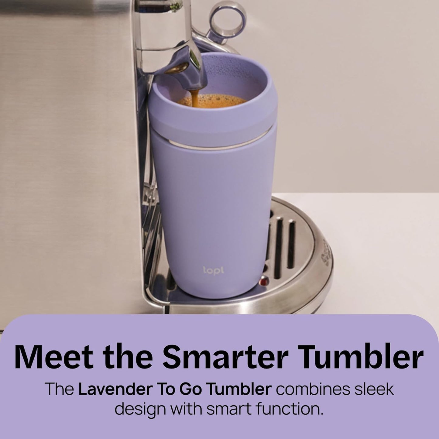 TOPL To Go Coffee Cup - Insulated Stainless Steel Travel Mug with 360° Leak-Safe Lid | Lavender, 16 oz