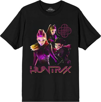 Huntrix Kpop Demon Hunters Adult Black Crew Neck T-Shirt - Stronger Together Design
