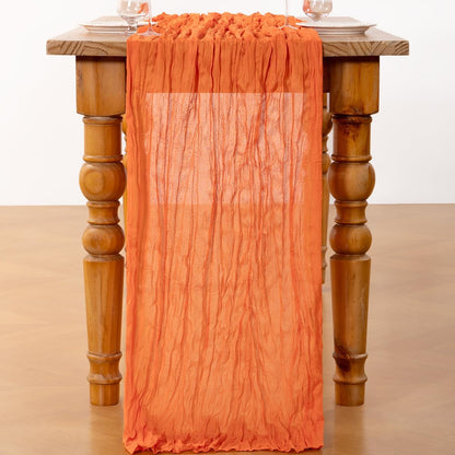 Orange Cheesecloth Table Runner - 6 Pack Boho Gauze Decor for Spring & Easter | 120 Inches