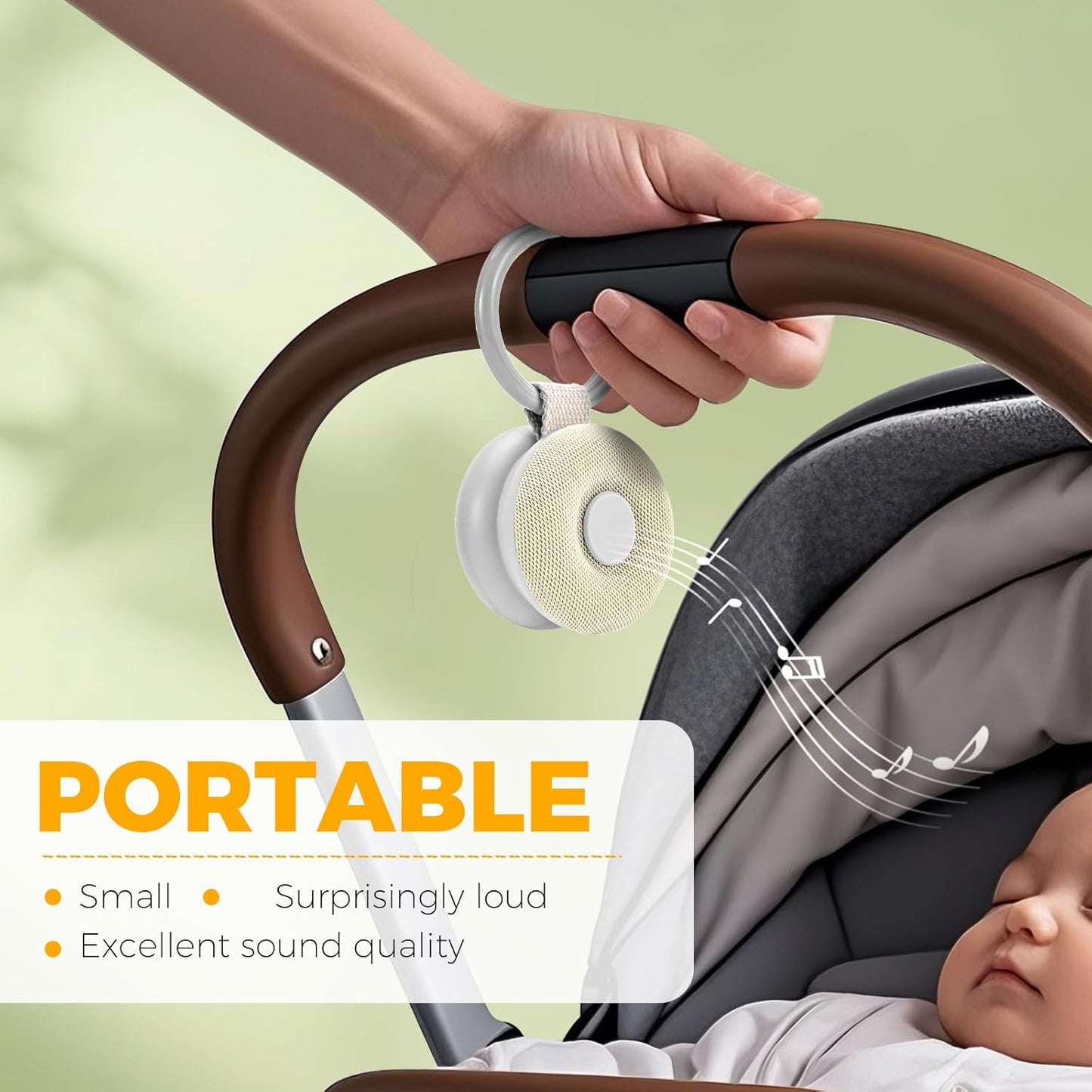 Portable Sound Machine - White Noise for Baby Sleep | 15 Soothing Sounds & 7 Color Night Light