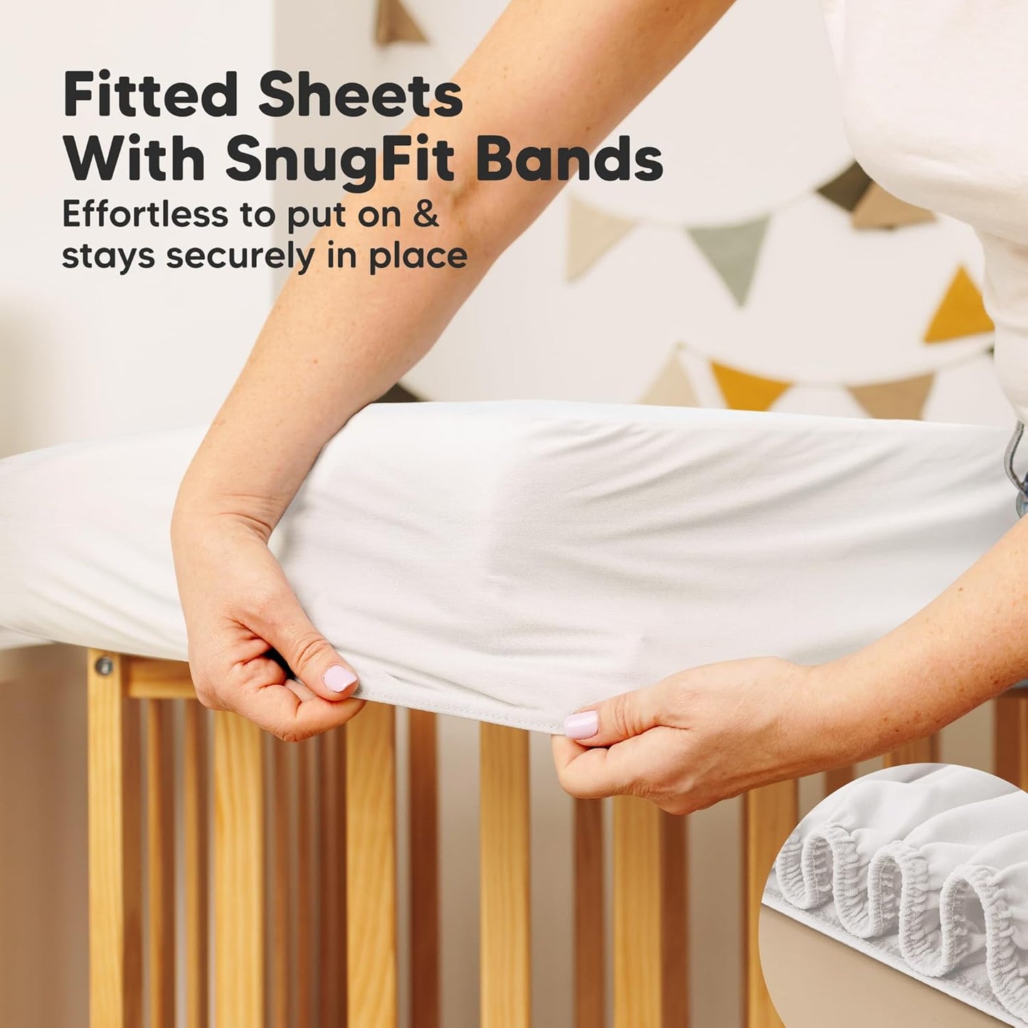 Skiennix Waterproof Crib Mattress Protector - Soft Quilted Cotton Cover, 52" x 28", Machine Washable, Easy Fit