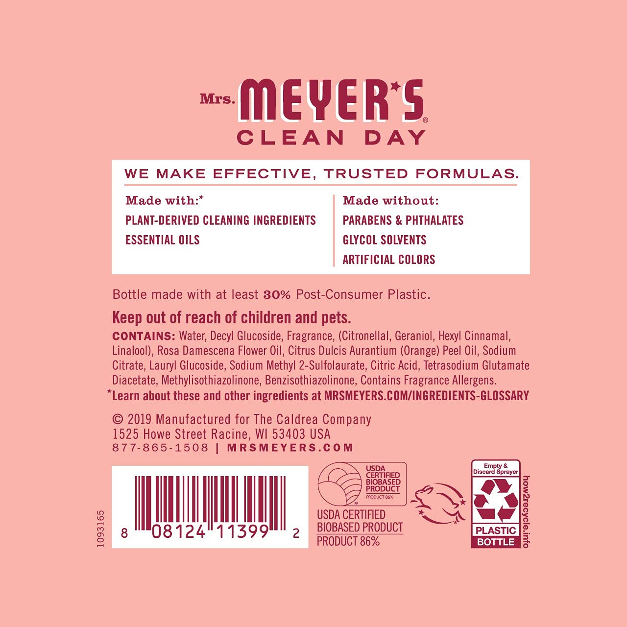 Mrs. Meyer’s Rose Scent Kitchen Basics Set, 3 ct: Dish Soap, Hand Soap, Multi-Surface Everyday Cleaner